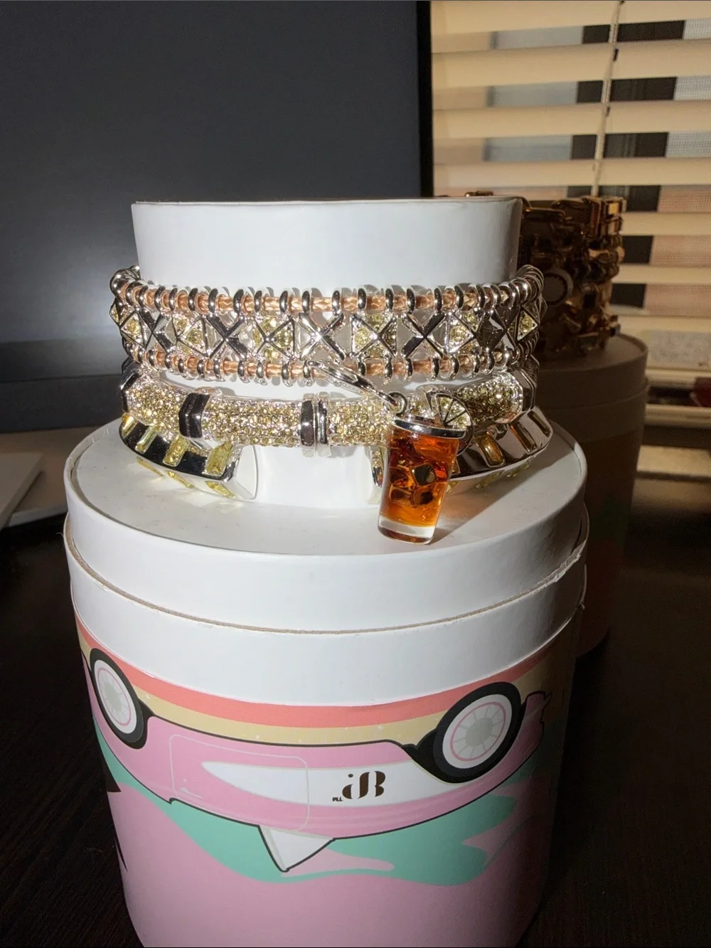 Bomb party iced tea stack Gold-Tone Layered Bracelet Set with iced tea charm